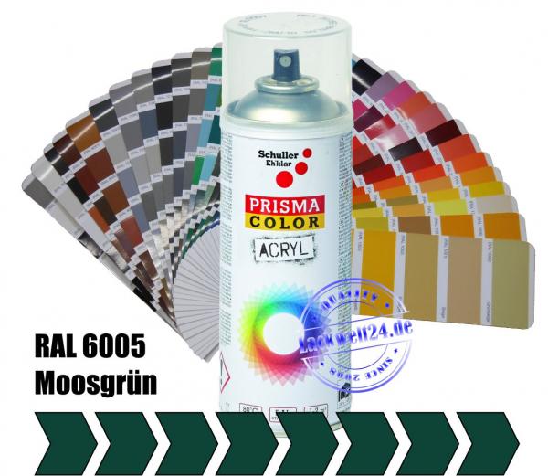 Schuller Acryllack, RAL 6005 Moosgrün, Glänzend, 400ml Sprühdose (Restposten)
